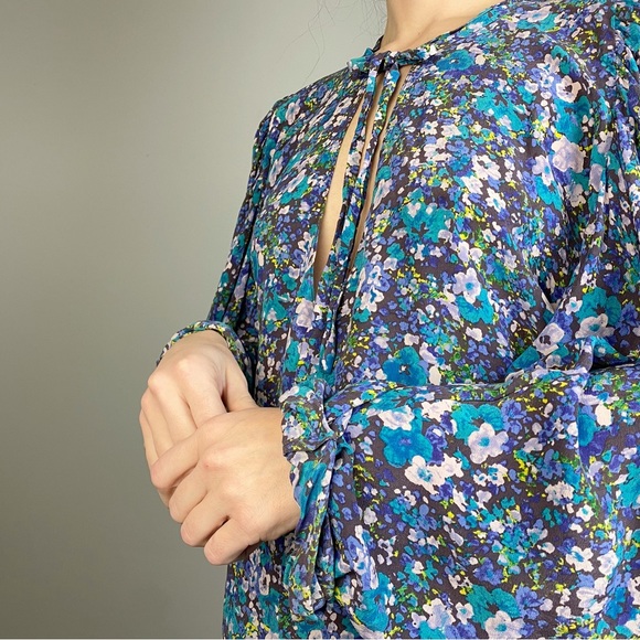 Rebecca Taylor Silk Floral Peasant Blouse - Picture 4 of 12